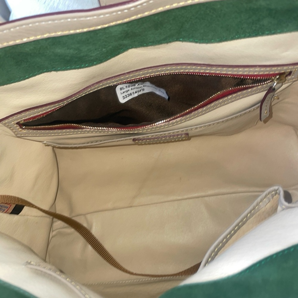 🤍🩶Dooney & Bourke Amelie Florentine Leather Shoulder Tote Bag -Light Taupe- - Picture 15 of 17